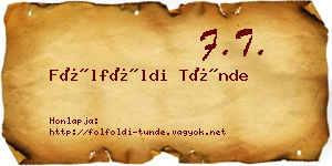 Fölföldi Tünde névjegykártya
