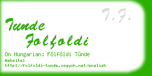 tunde folfoldi business card
