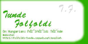 tunde folfoldi business card